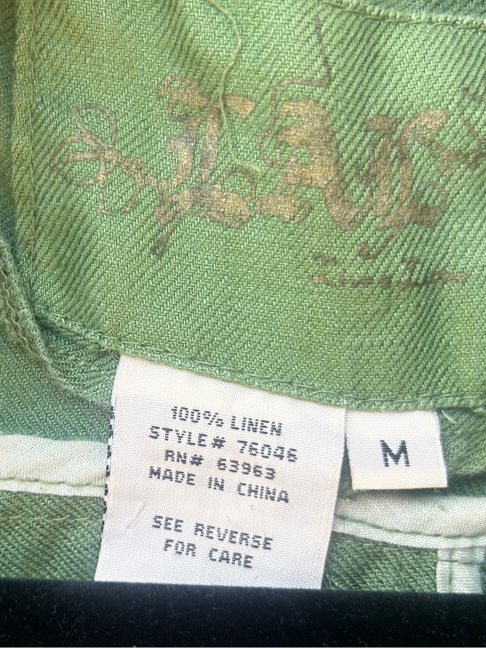 Live A Little Linen Jacket Women M Matcha Green Ruched Boho Utility Lagenlook - Picture 3 of 5